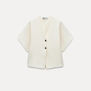 Zara Basic Knit Short Sleeve Cardigan
